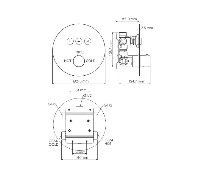 Смеситель для душа WasserKRAFT Dinkel 5800 5844, изображение 2