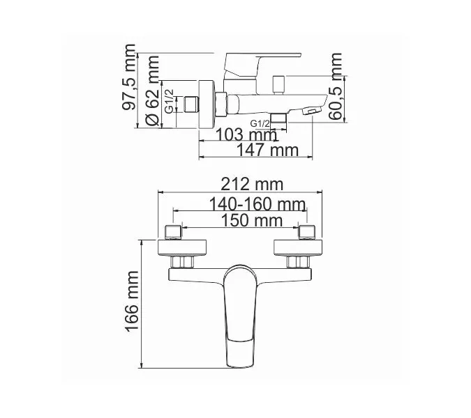Смеситель для ванны WasserKRAFT Dill 6100 6101, изображение 3