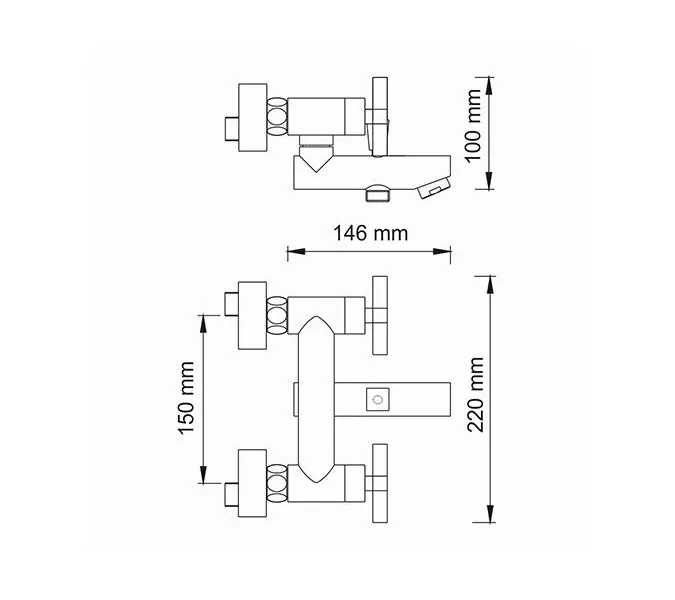 Смеситель для ванны с коротким изливом  WasserKRAFT Weser 7800 7801, изображение 3
