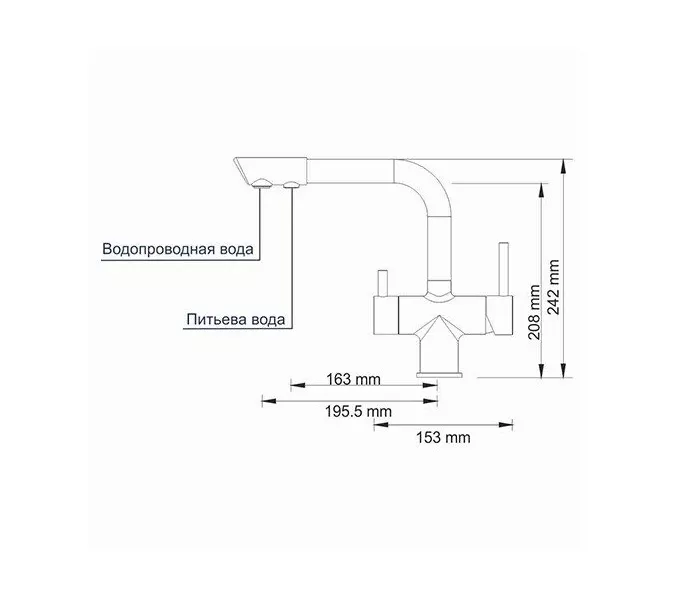 Смеситель для кухни под фильтр  WasserKRAFT A8037, изображение 3