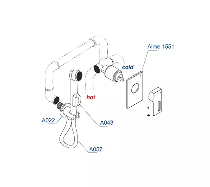 Встраиваемый комплект  WasserKRAFT для биде A01557, изображение 3