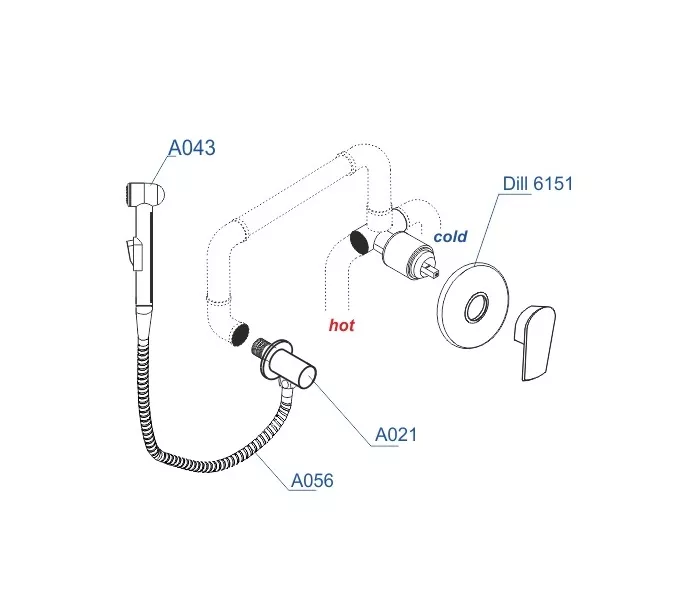 Встраиваемый комплект для биде WasserKRAFT A06156, изображение 3