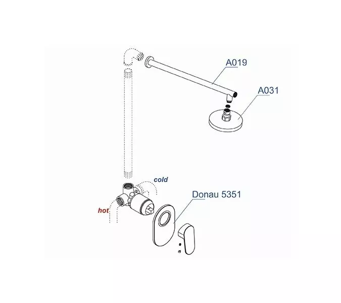 Встраиваемый комплект  WasserKRAFT A12031  для душа, изображение 3