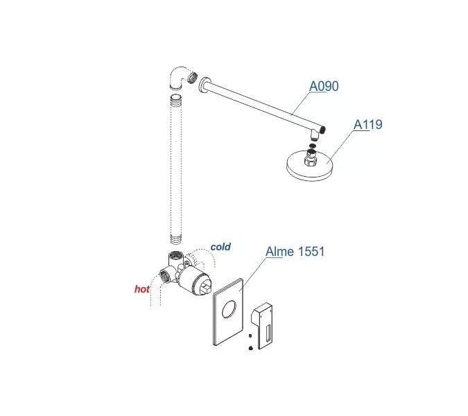 Встраиваемый комплект  WasserKRAFT A12119  для душа, изображение 3