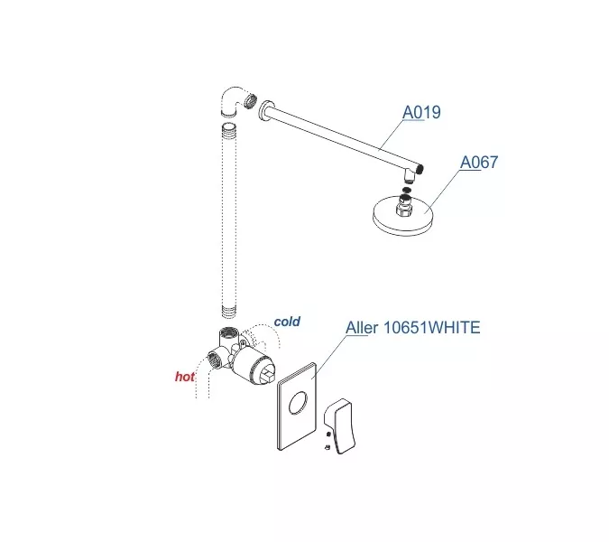 Встраиваемый комплект  WasserKRAFT A12667WHITE  для душа, изображение 3