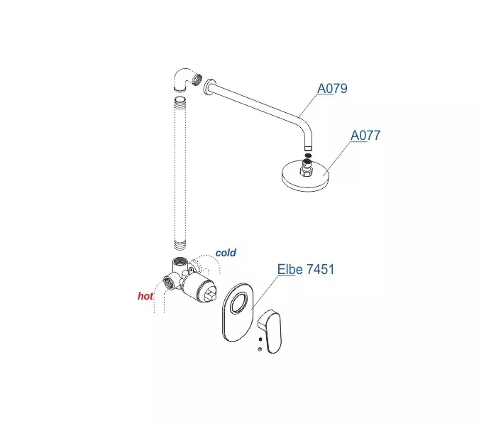Встраиваемый комплект  WasserKRAFT A12777  для душа, изображение 3