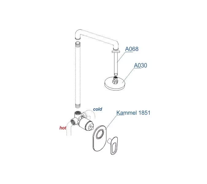 Встраиваемый комплект  WasserKRAFT A12830 для душа, изображение 3
