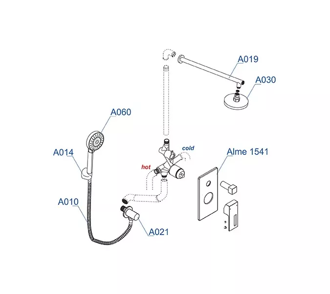 Встраиваемый комплект  WasserKRAFT A14130  для душа, изображение 3