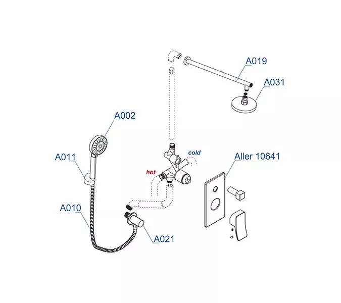 Встраиваемый комплект  WasserKRAFT A14131  для душа, изображение 3