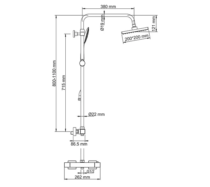 Душевая стойка с термостатом  WasserKRAFT A15502, изображение 3