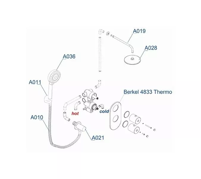 Встраиваемый комплект  WasserKRAFT A16028 Thermo  для душа, изображение 3
