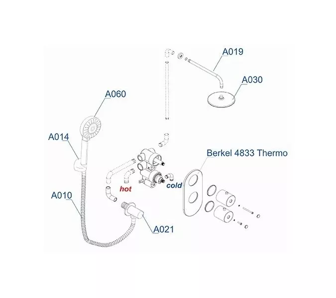 Встраиваемый комплект  WasserKRAFT A16030 Thermo  для душа, изображение 3