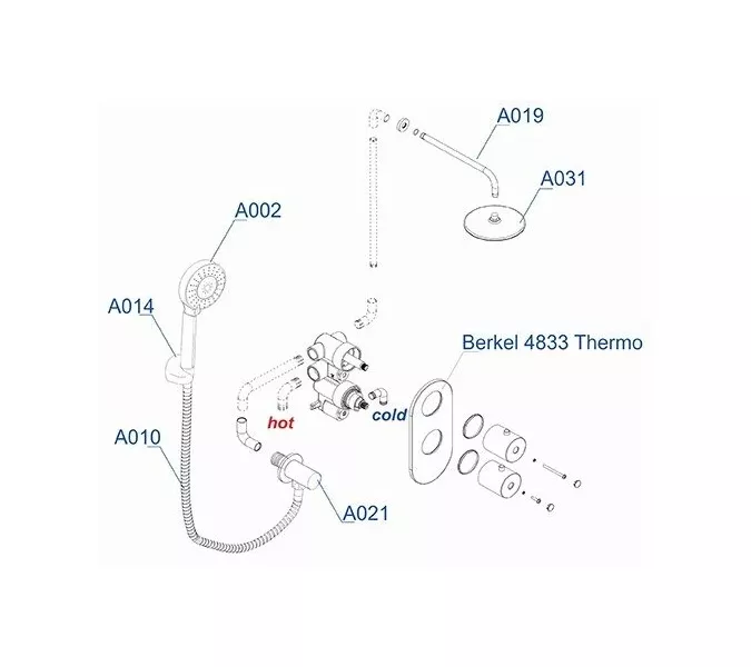 Встраиваемый комплект  WasserKRAFT A16031 Thermo  для душа, изображение 3