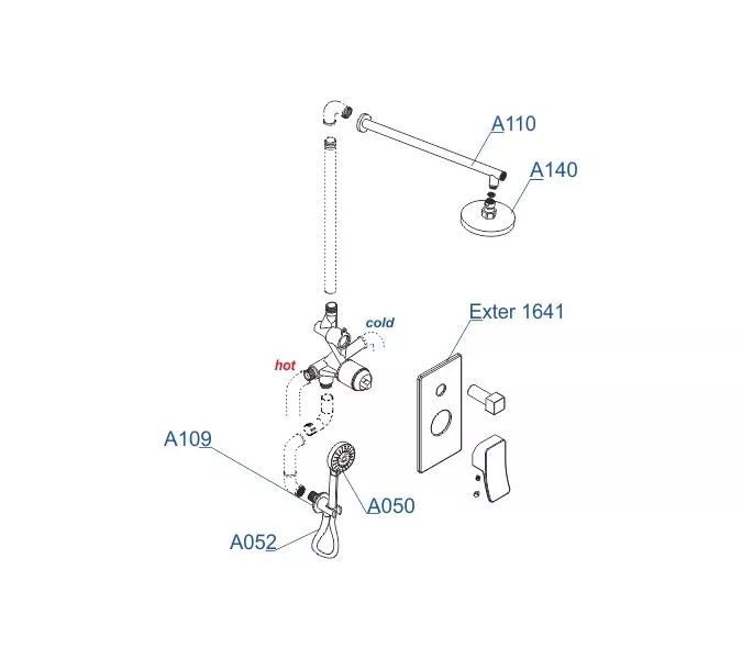 Встраиваемый комплект  WasserKRAFT A16040  для душа, изображение 3