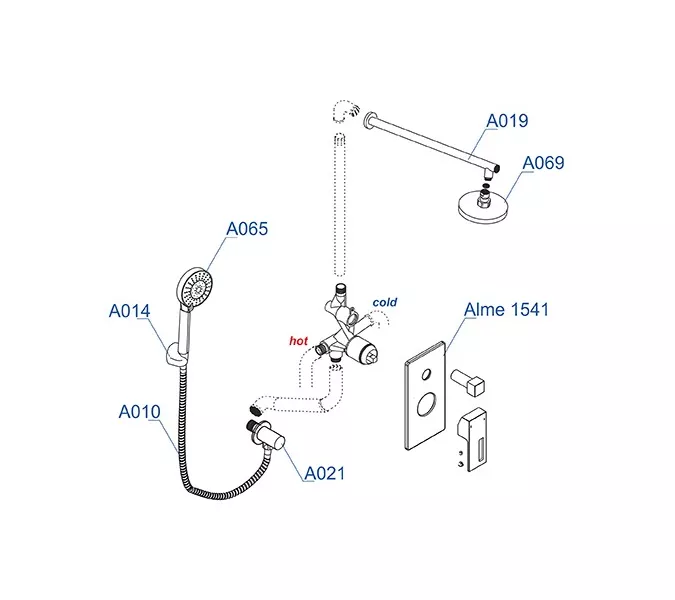 Встраиваемый комплект  WasserKRAFT A16069  для душа, изображение 3