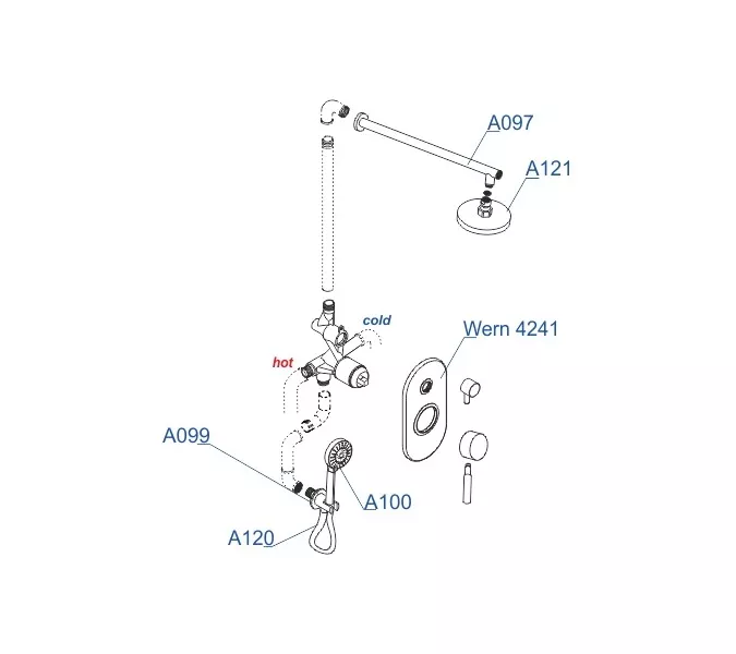 Встраиваемый комплект  WasserKRAFT A16421  для душа, изображение 3