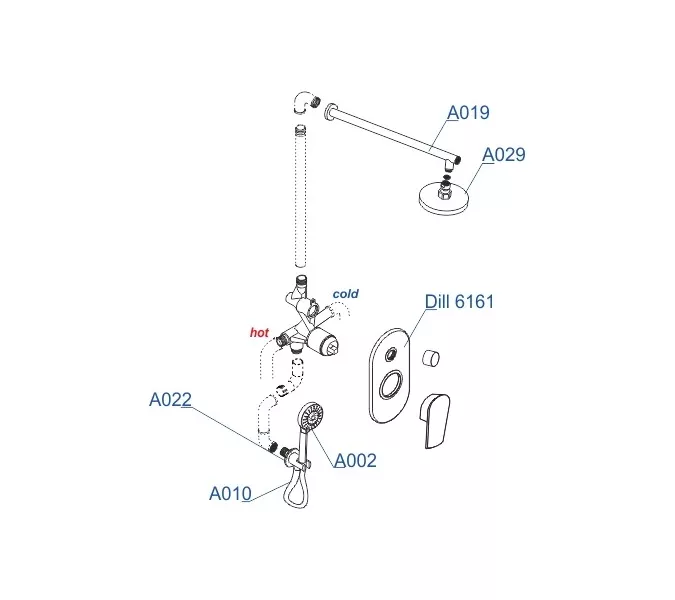 Встраиваемый комплект  WasserKRAFT A16629  для душа, изображение 3