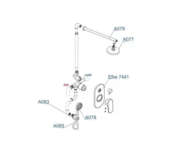 Встраиваемый комплект  WasserKRAFT A16777 для душа, изображение 3