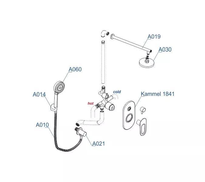 Встраиваемый комплект  WasserKRAFT A16830  для душа, изображение 3