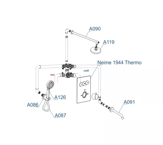 Встраиваемый комплект  WasserKRAFT A171919 Thermo для ванны, изображение 3