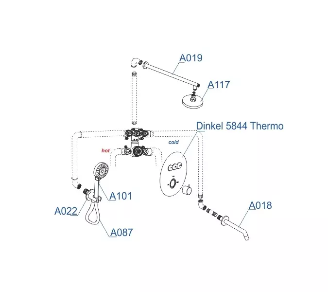 Встраиваемый комплект  WasserKRAFT A175817 Thermo  для ванны, изображение 3