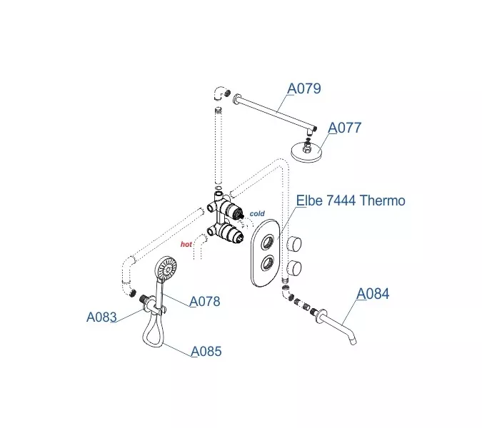 Встраиваемый комплект  WasserKRAFT A177477 Thermo, изображение 3