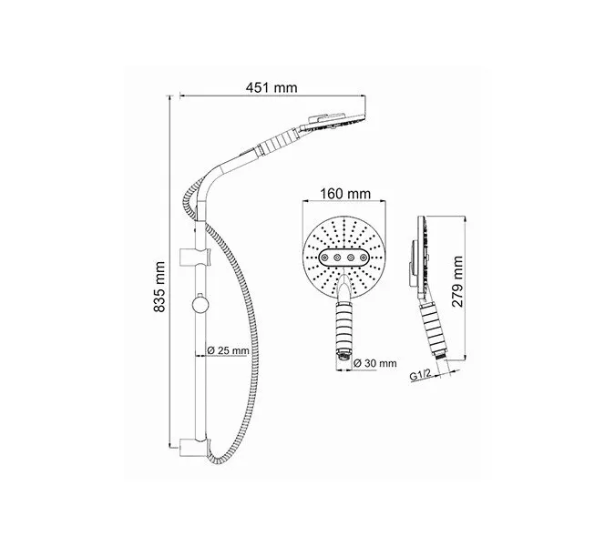 Душевой комплект WasserKRAFT A044, изображение 3