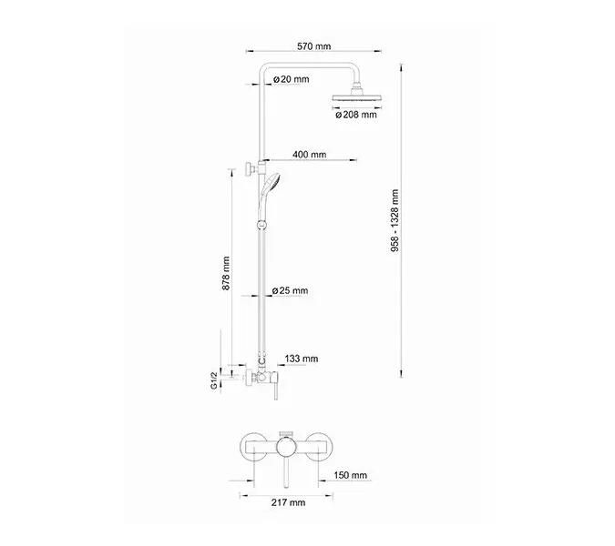 Душевой комплект WasserKRAFT A12202, изображение 3