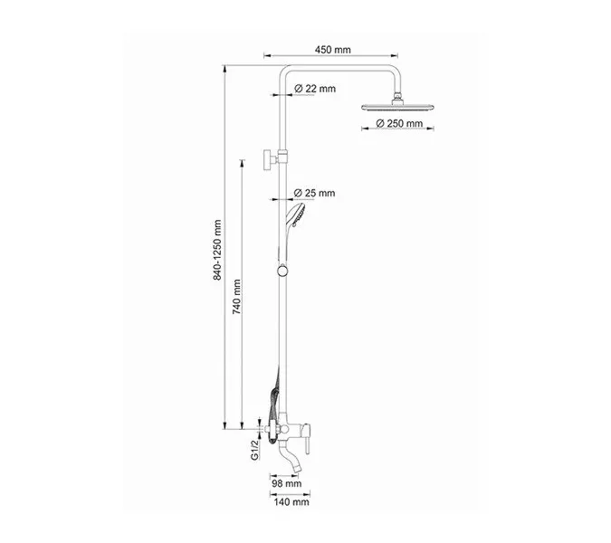 Комплект для ванны и душа WasserKRAFT A14401, изображение 3