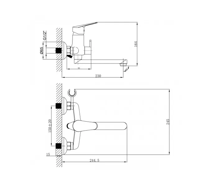 Смеситель Lemark Partner LM6513C универсальный, изображение 2