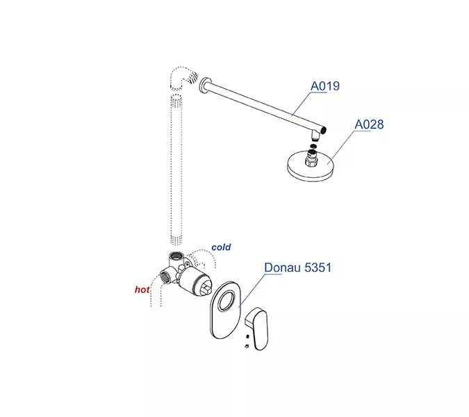 Встраиваемый комплект  WasserKRAFT A12028  для душа, изображение 3