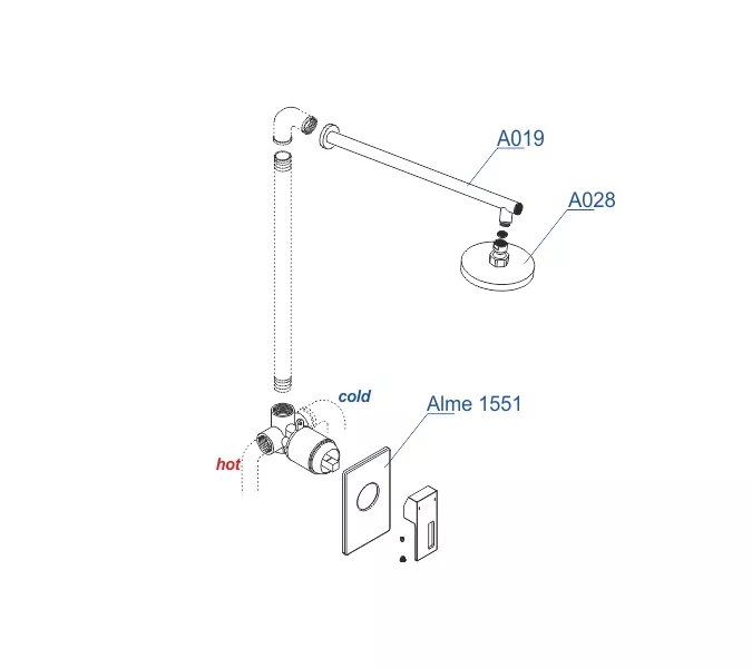 Встраиваемый комплект  WasserKRAFT A12528  для душа, изображение 3