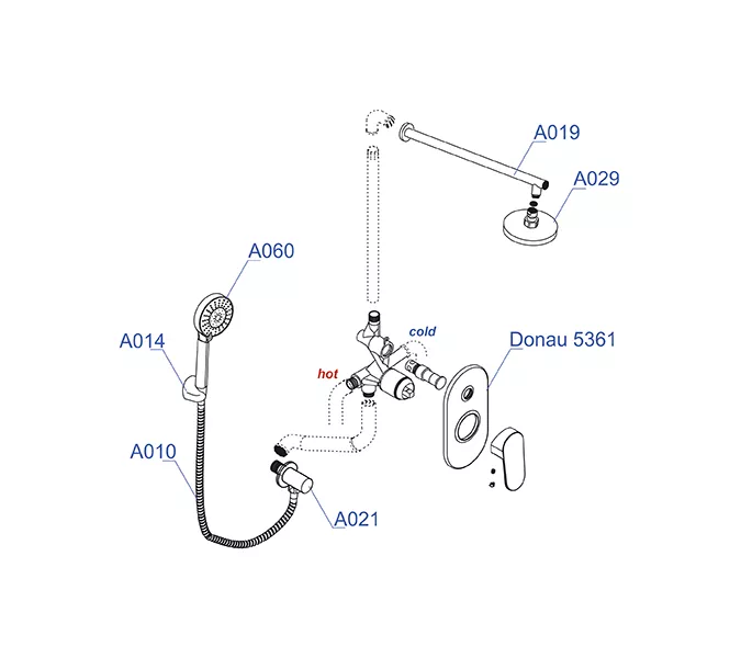 Встраиваемый комплект  WasserKRAFT A14029  для душа, изображение 3