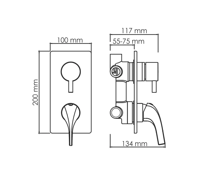 Смеситель для ванны и душа WasserKRAFT Sauer 7171, изображение 2