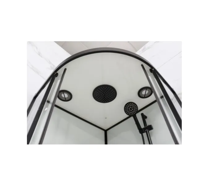 Душевая кабина Frank F420 Black  низкий поддон, Цвет стекла: прозрачное, Цвет профиля: Черный, Тип поддона: Низкий, Выбрать размер: 120x120, Внешний вид: с крышей, изображение 5