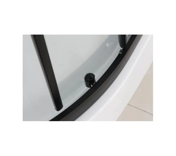 Душевая кабина Frank F408 Black   низкий поддон, Цвет стекла: прозрачное, Цвет профиля: Черный, Тип поддона: Низкий, Выбрать размер: 80х80, Внешний вид: с крышей, изображение 7