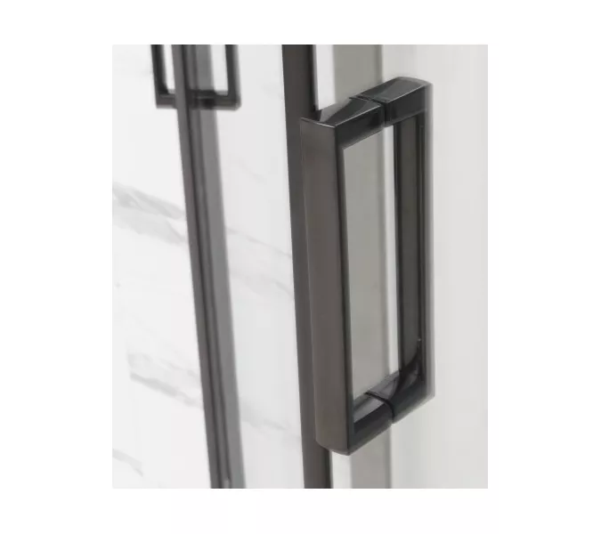 Душевая кабина Frank F400 Black низкий поддон, Цвет стекла: прозрачное, Цвет профиля: Черный, Тип поддона: Низкий, Выбрать размер: 100х100, Внешний вид: с крышей, изображение 8