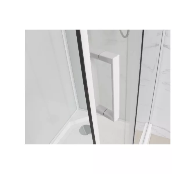 Душевая кабина Frank F408 White  низкий поддон, Цвет стекла: прозрачное, Цвет профиля: Белый, Тип поддона: Низкий, Выбрать размер: 80х80, Внешний вид: с крышей, изображение 6