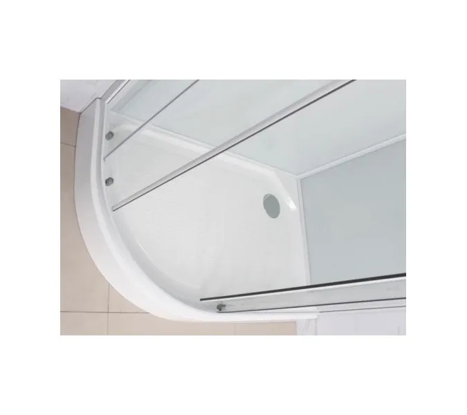 Душевая кабина Frank F418L White L/R низкий поддон, Цвет стекла: прозрачное, Цвет профиля: Белый, Тип поддона: Низкий, Выбрать размер: 100х80, Внешний вид: с крышей, Ориентация: левая, изображение 4