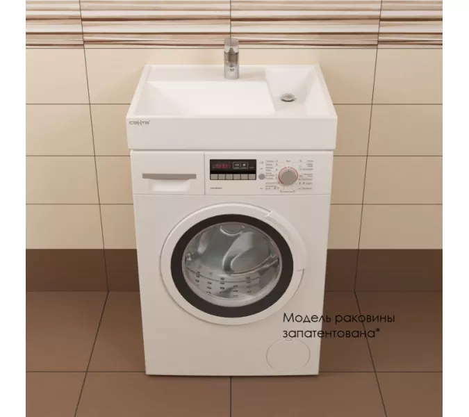 Умывальник над стиральной машиной  СанТа Юпитер с кронштейнами, Выбрать размер: 600х90х500, изображение 2