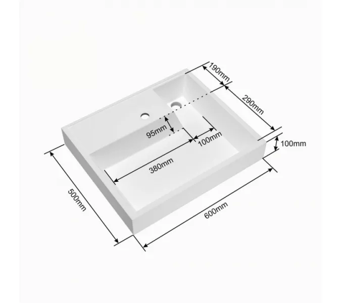 Умывальник над стиральной машиной  СанТа Юпитер с кронштейнами, Выбрать размер: 600х90х500, изображение 4