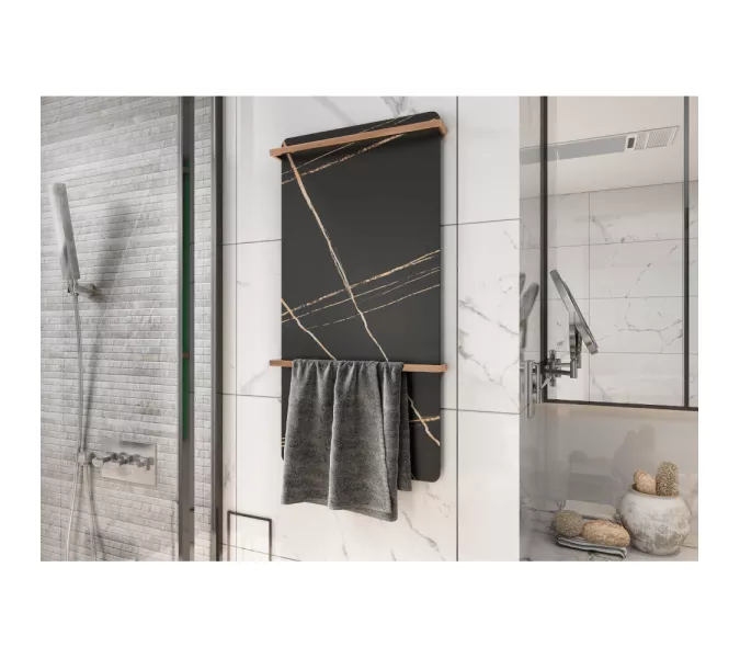 Полотенцесушитель электрический Black&White N-389ND, Выбрать цвет: Черный/золото, изображение 6