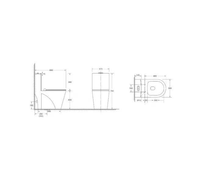 Унитаз компакт WeltWasser WELZBACH 001 GL-WT белый глянец, изображение 3