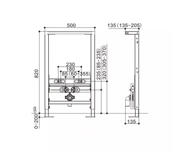 Инсталляция для подвесного биде  WeltWasser AMBERG 500 BD, изображение 2