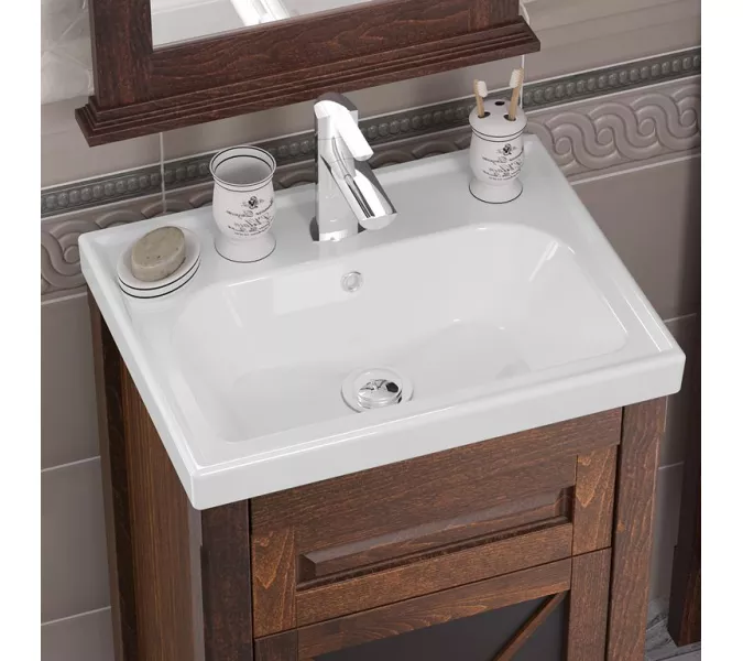 Тумба с раковиной OPADIRIS Палермо  светлый орех, Выбрать цвет: Светлый орех, Выбрать размер: 50, изображение 3