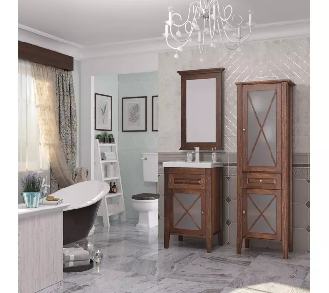 Тумба с раковиной OPADIRIS Палермо  светлый орех, Выбрать цвет: Светлый орех, Выбрать размер: 50, изображение 7