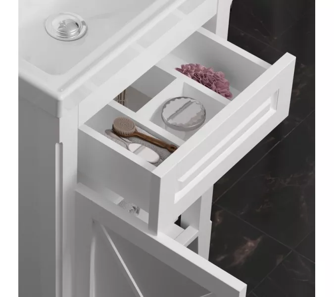 Тумба с раковиной OPADIRIS Палермо белая матовая, Выбрать цвет: Белый, Выбрать размер: 50, изображение 5