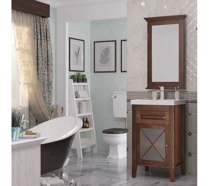 Тумба с раковиной OPADIRIS Палермо  светлый орех, Выбрать цвет: Светлый орех, Выбрать размер: 50, изображение 6