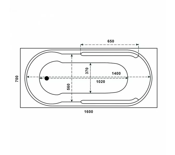 Ванна акриловая  BAS  ГОА 160*70, изображение 4
