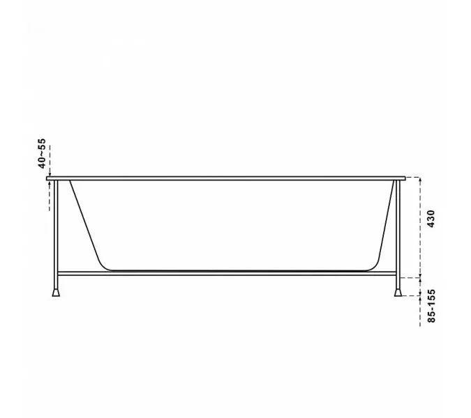 Ванна акриловая  BAS  ГОА 160*70, изображение 5